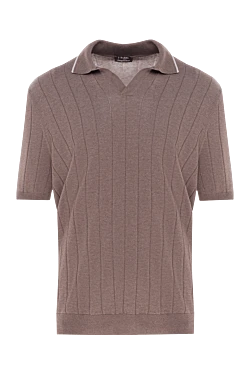 Men's brown silk polo