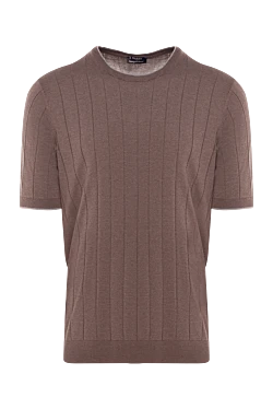 Short sleeve silk jumper for men, brown