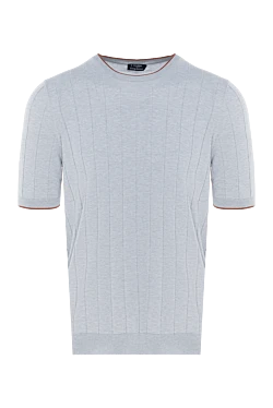 Short sleeve silk jumper for men, gray