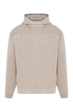 Cotton hoodie for men, beige