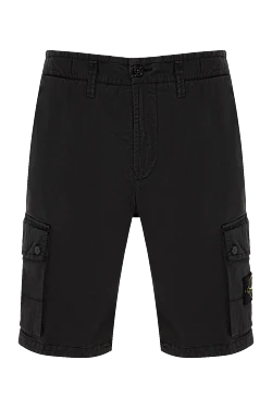 Men's black cotton and polyamide shorts