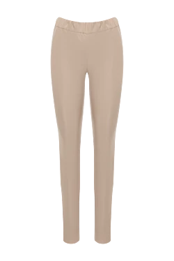 Leggings made of genuine leather for women, beige