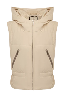 Women's beige polyester vest