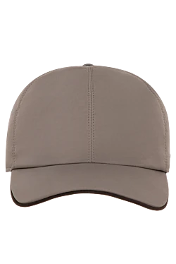 Men's brown polyester cap