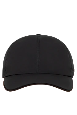 Men's black polyester cap