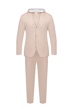 Beige men's walking suit made of cotton and cashmere