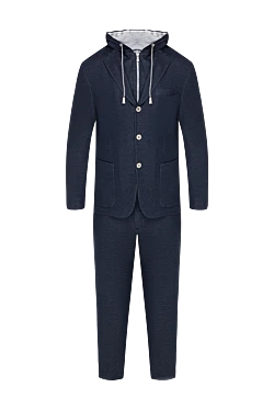 Men's blue walking suit made of cotton and cashmere