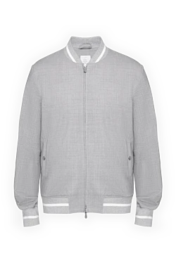 Gray wool and elastic jacket for men