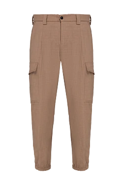 Men's brown wool and elastane trousers