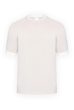 Short sleeve cotton jumper for men, beige