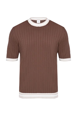 Short sleeve cotton jumper for men, brown