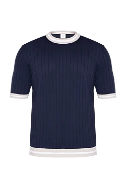 Men's blue short sleeve cotton jumper