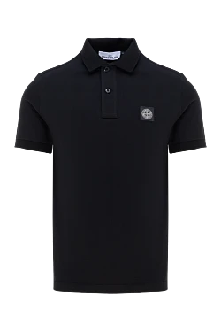 Men's black cotton polo