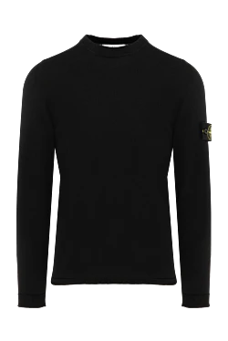 Long sleeve cotton jumper for men, black