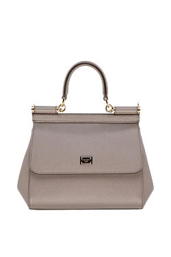 Women's white genuine leather bag