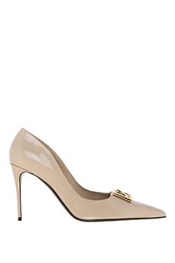 Women's shoes made of genuine leather, beige