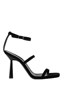 Women's black leather sandals