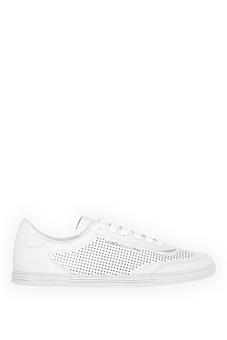 Men's white leather sneakers