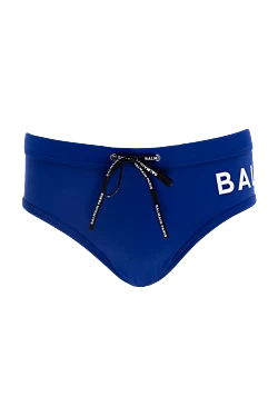 Blue men's swimming trunks made of polyamide and elastane