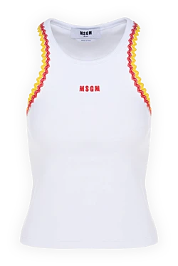 Women's top made of cotton and elastane, white