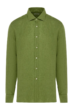 Men's linen shirt green