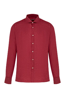 Men's linen shirt, burgundy