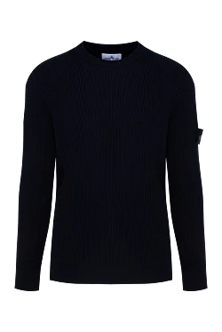 Men's blue long sleeve wool jumper