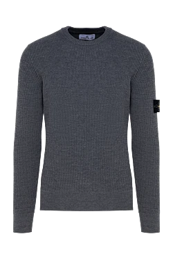 Long sleeve wool jumper for men, gray