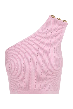 Women's pink viscose and polyester top