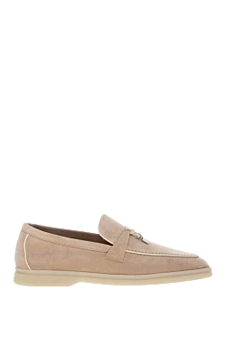 Women's beige suede loafers