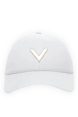 Women's white cotton and elastane cap