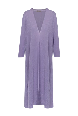 Women's viscose and polyester cardigan purple