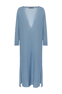 Women's viscose and polyester cardigan blue