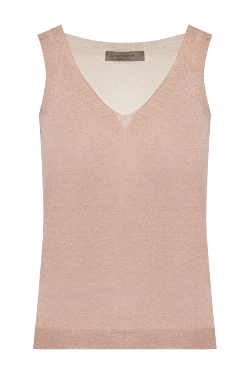 Women's beige viscose and polyester top