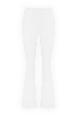 Women's white genuine leather trousers