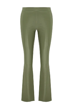 Women's genuine leather trousers green