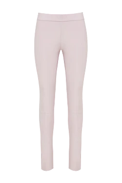 Leggings made of genuine leather for women, pink