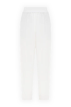 Әйелдерге арналған ақ вискоза және зығыр шалбар