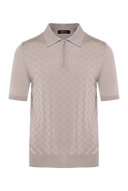 Men's beige silk polo