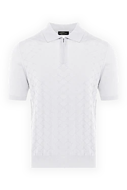 Men's white silk polo