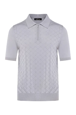 Men's gray silk polo