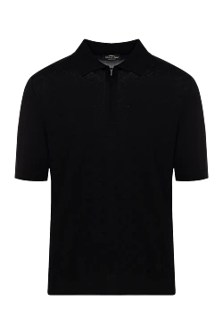 Men's black silk polo