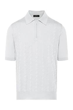 Men's white silk polo