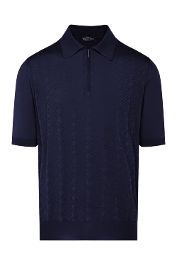 Men's blue silk polo