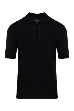 Men's black silk polo