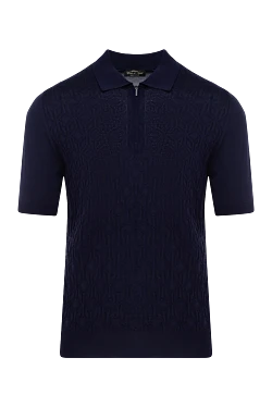 Men's blue silk polo