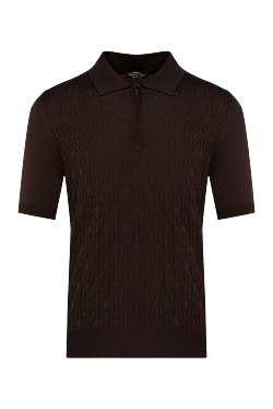 Men's brown silk polo