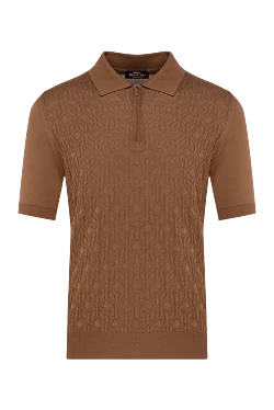 Men's brown silk polo