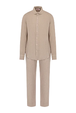 Beige men's linen walking suit