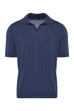 Men's blue silk polo